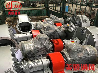 發(fā)往天津的火化爐尾氣風(fēng)機(jī)、冷卻風(fēng)機(jī)裝車發(fā)貨中